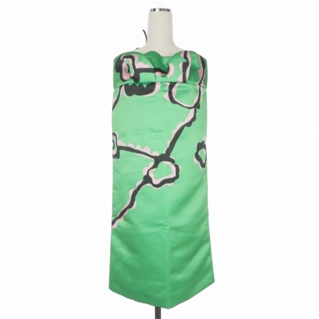 マルニ MARNI 17AW ハートブロッサム ノースリーブワンピース ドレス 40 グリーン 緑 ABMAZB2CW0TP584 国内正規