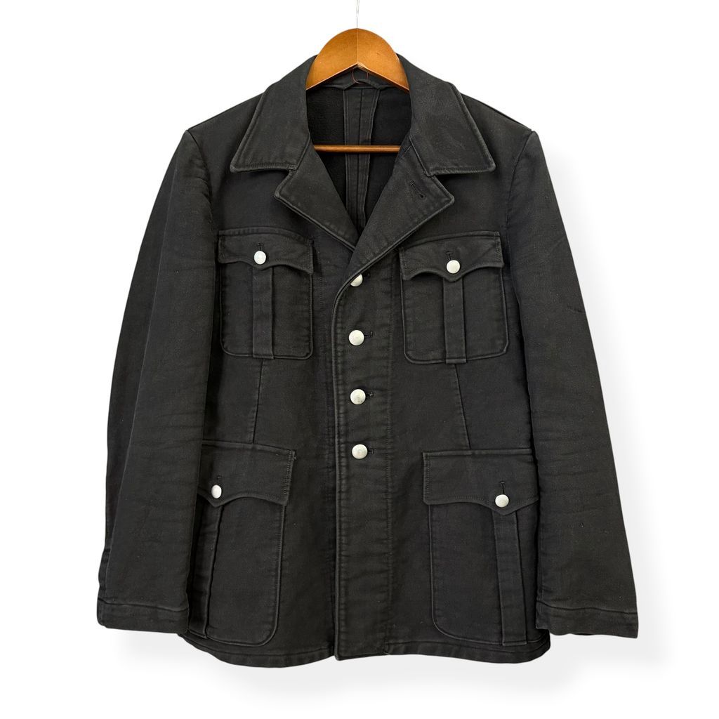 50's Black Moleskin Jacket ブラックモールスキン ドイツ German ユーロワーク EURO 古着 Vintage No.A136