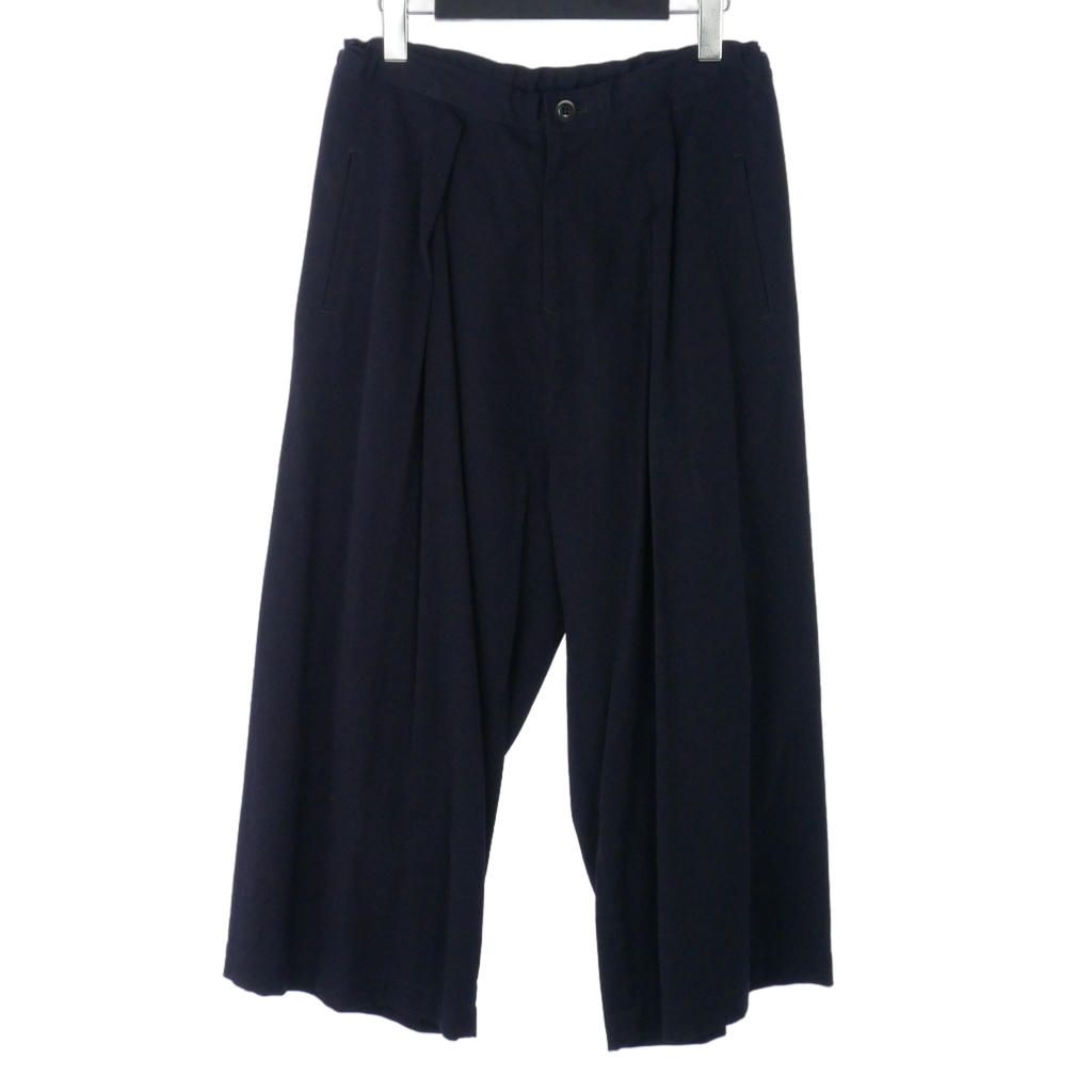 ワイズ Y's 19AW イージーパンツ スラックス ワンタック 1 紺 ネイビー YC-P05-102