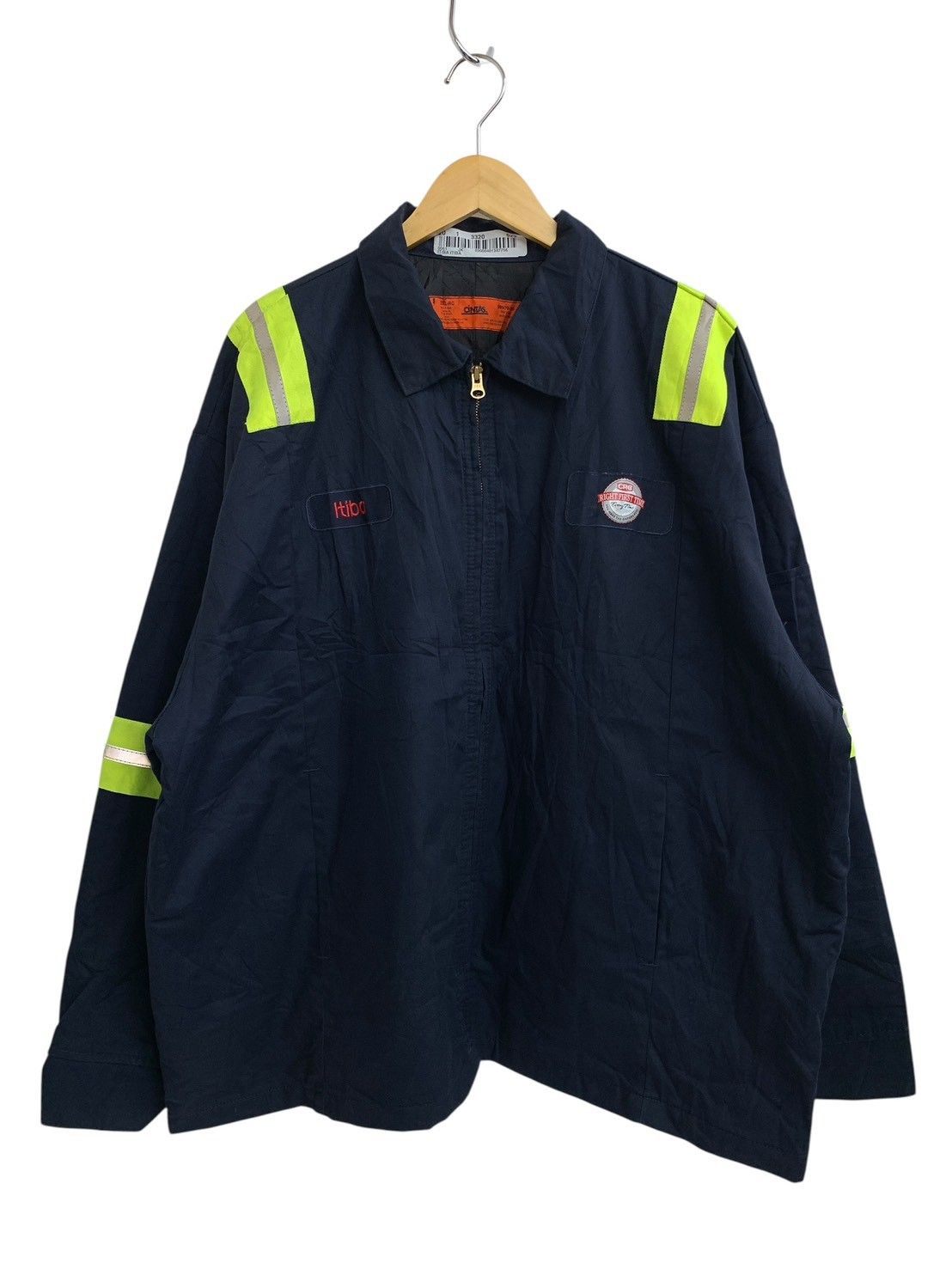 断*置様 古着 90-00年代 CINTASシンタス リフレクター ワークベスト CINTAS (シンタス) 企業系 中綿ワークジャケット 裏地キルティング