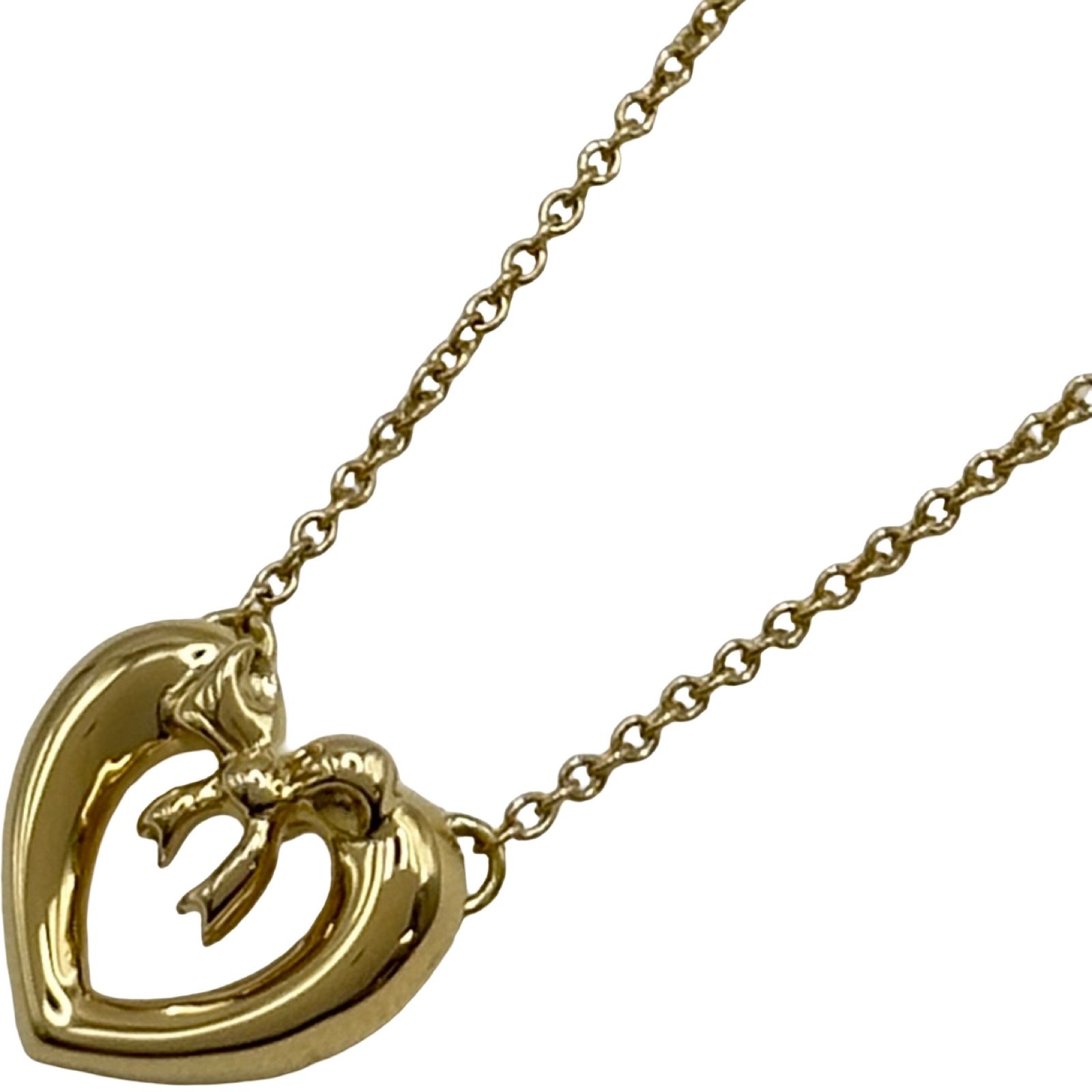 ティファニー TIFFANY&CO ハートリボンネックレス ゴールド 750 ジュエリー