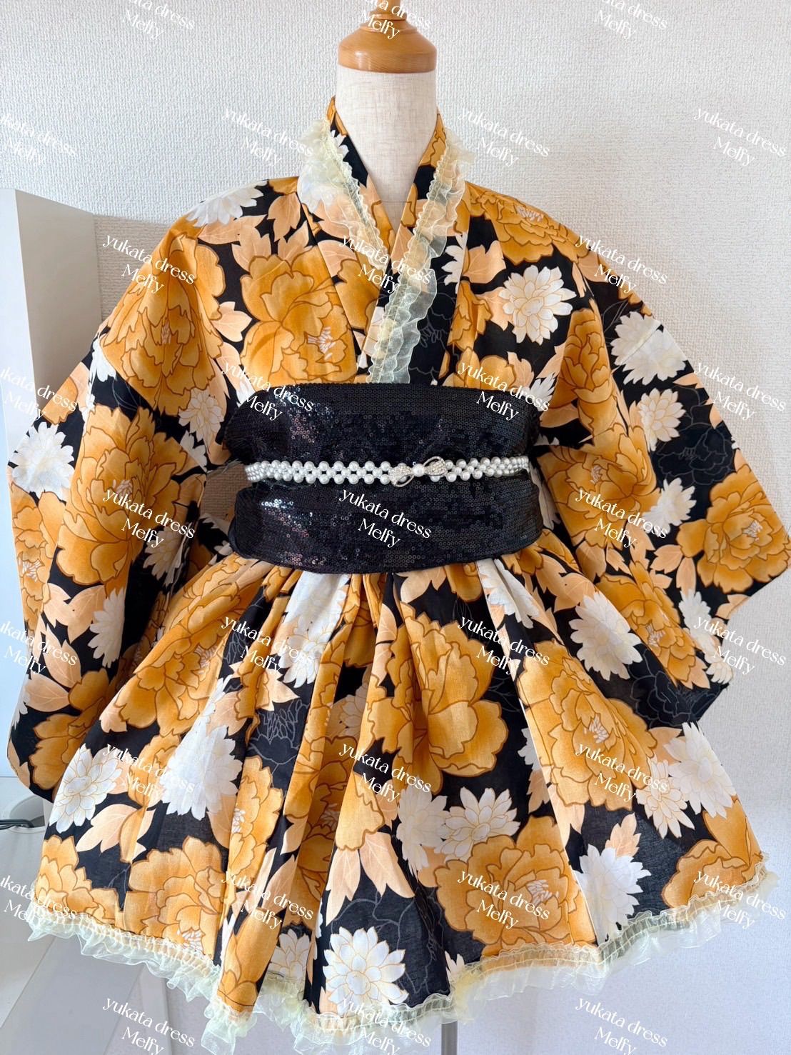 ໒꒰ྀི മ ̫ മ ꒱ྀིა 優勝ビジュ???大花柄　ゆかたドレス　大人浴衣ドレス