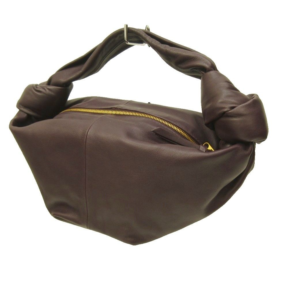 ボッテガヴェネタ BOTTEGA VENETA ダブルノット ミニ ハンドバッグ トップハンドル ラムレザー グレープ 629635
