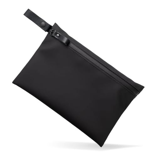 [ aso ] TOFTPOUCH L (タフトポーチ) 耐水 ガジェット ポーチ 日本製 約220×150×10[mm] コンパクト バッグインバッグ トラベル 内ポケット付き (Lサイズ ブラック) tf-v333-blma 63970aa3