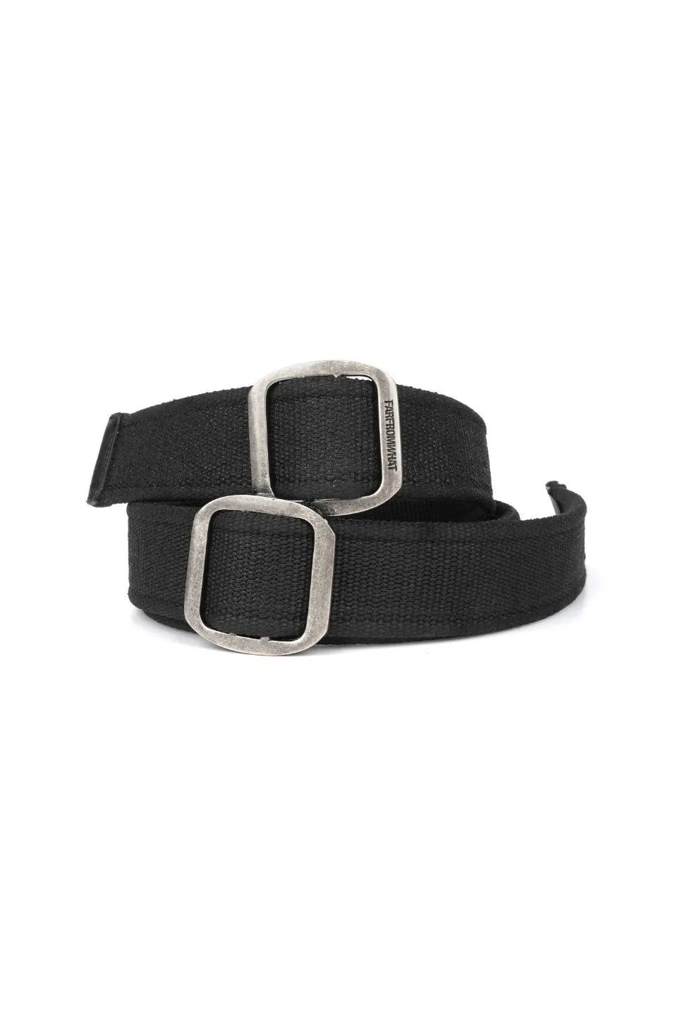 FAR FROM WHAT | COATED DOUBLE BUCKLE WOVEN BELT