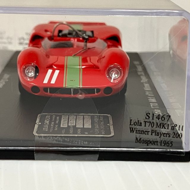 FLY LOLA T70 1：43 ミニカー　1945 SPARK 1/43 Lola T70 MK1 Winner Players 200 Mosport 1965 S1467