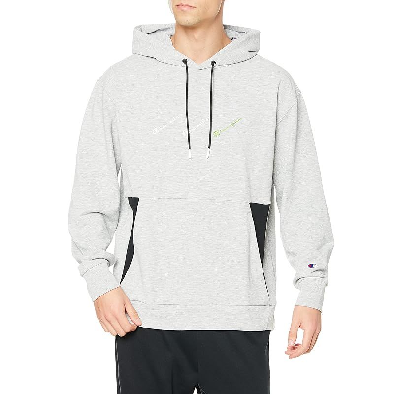 【新品】 [チャンピオン] パーカー 長袖 Relax fit 速乾 ストレッチ UVカット TECH WEAVE(R)テリーフーデッドスウェットシャツ メンズスポーツ C3-XS102-070-L