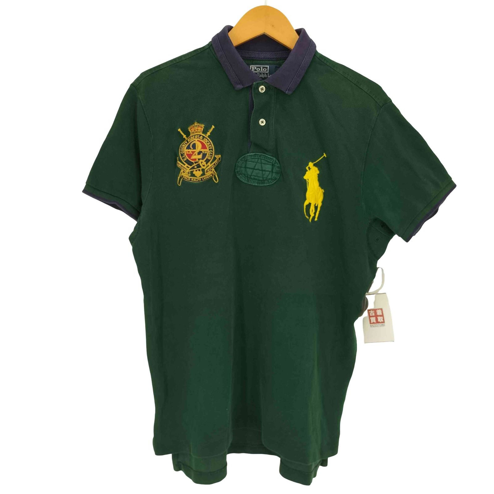 ポロラルフローレン POLO RALPH LAUREN CUSTOM FIT ビックポニー刺繍 ナンバリング エンブレム ポロシャツ メンズ import：L