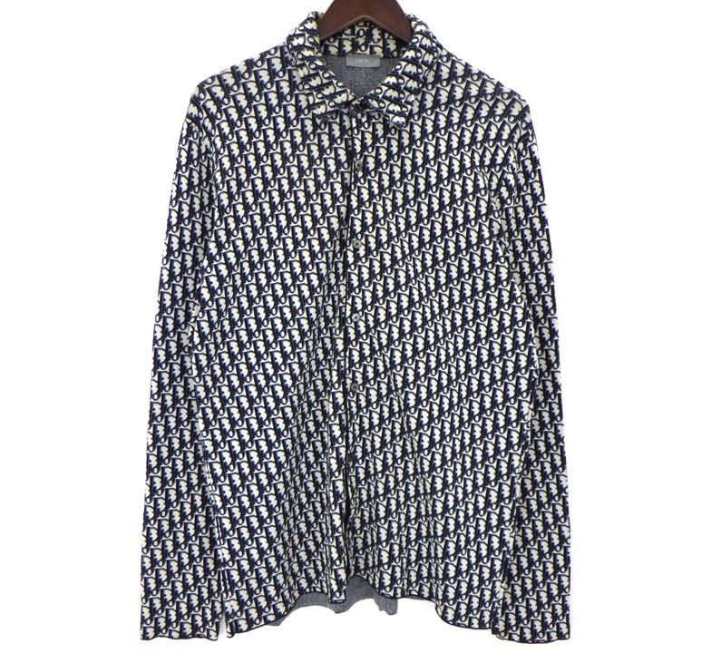 ディオール DIOR 20SS 【 Oblique Cotton Jacquard Oversize Shirt 023M550AT099 】 オブリーク 総柄 オーバー 長袖 シャツ n11245