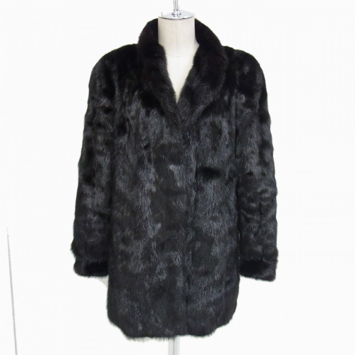 高級毛皮◇MINK FUR ブラックミンクコート 高級 毛艶最高 リアルファー 毛皮コート レディース
