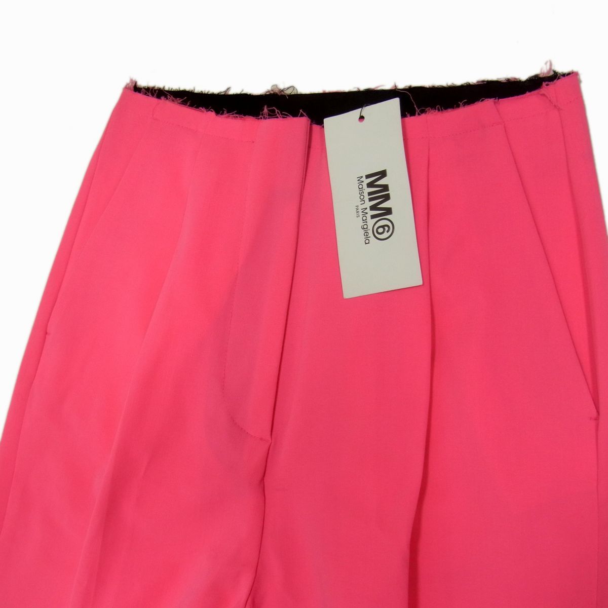 新品◇Maison Margiela MM6 21AW テーパード トラウザー パンツ スラックス カットオフ ピンク レディース イタリア製