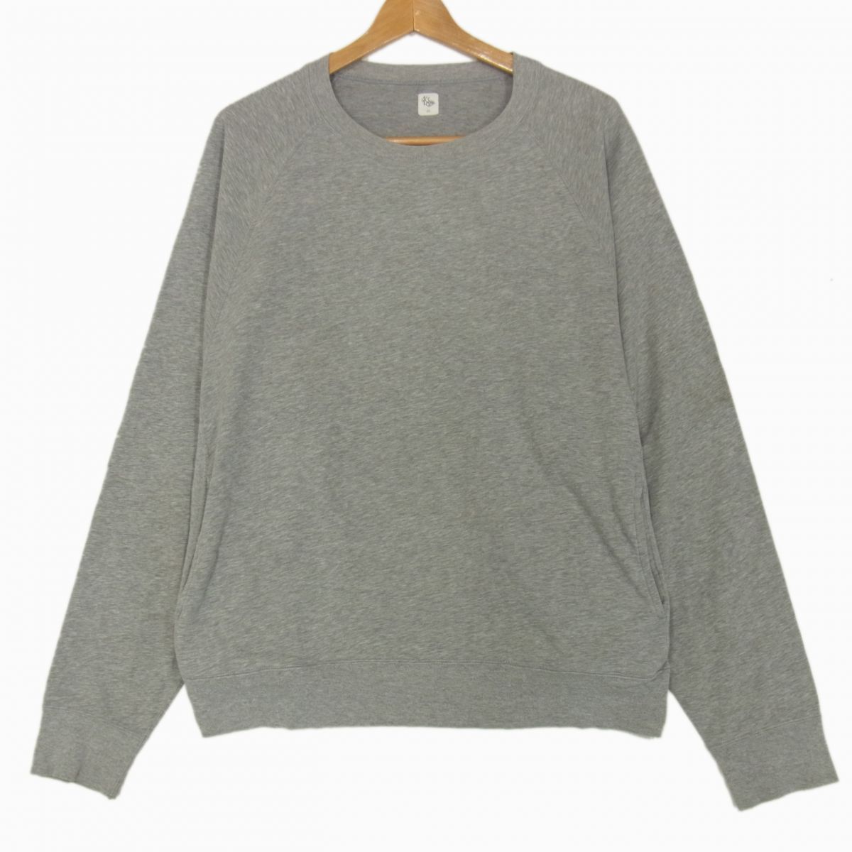 ◇Kaptain Sunshine 薄手 スウェット カットソー トレーナー 杢グレー キャプテンサンシャイン ラグランスリーブ仕様 メンズ 日本製