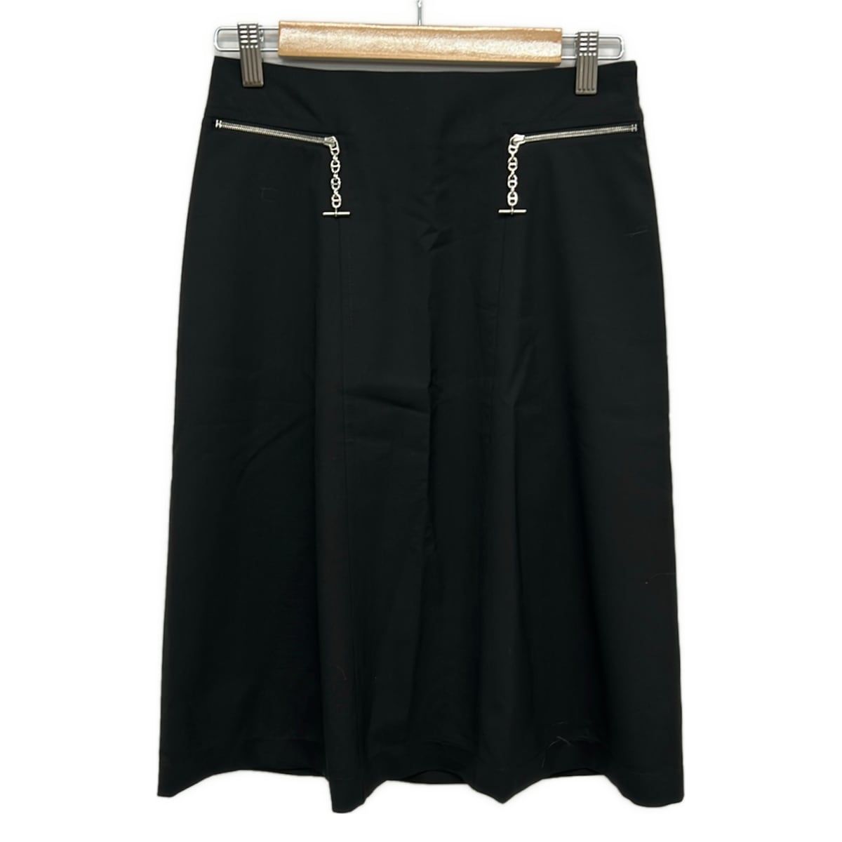 HERMES(エルメス) スカート サイズ34 S レディース美品 - 黒 ひざ丈/シェーヌダンクル