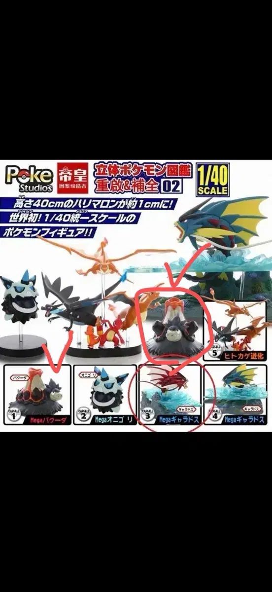 ポケットモンスター レジン 立体図鑑 1:40 1:40 DS MEGA 폭타 イロチ 版麻