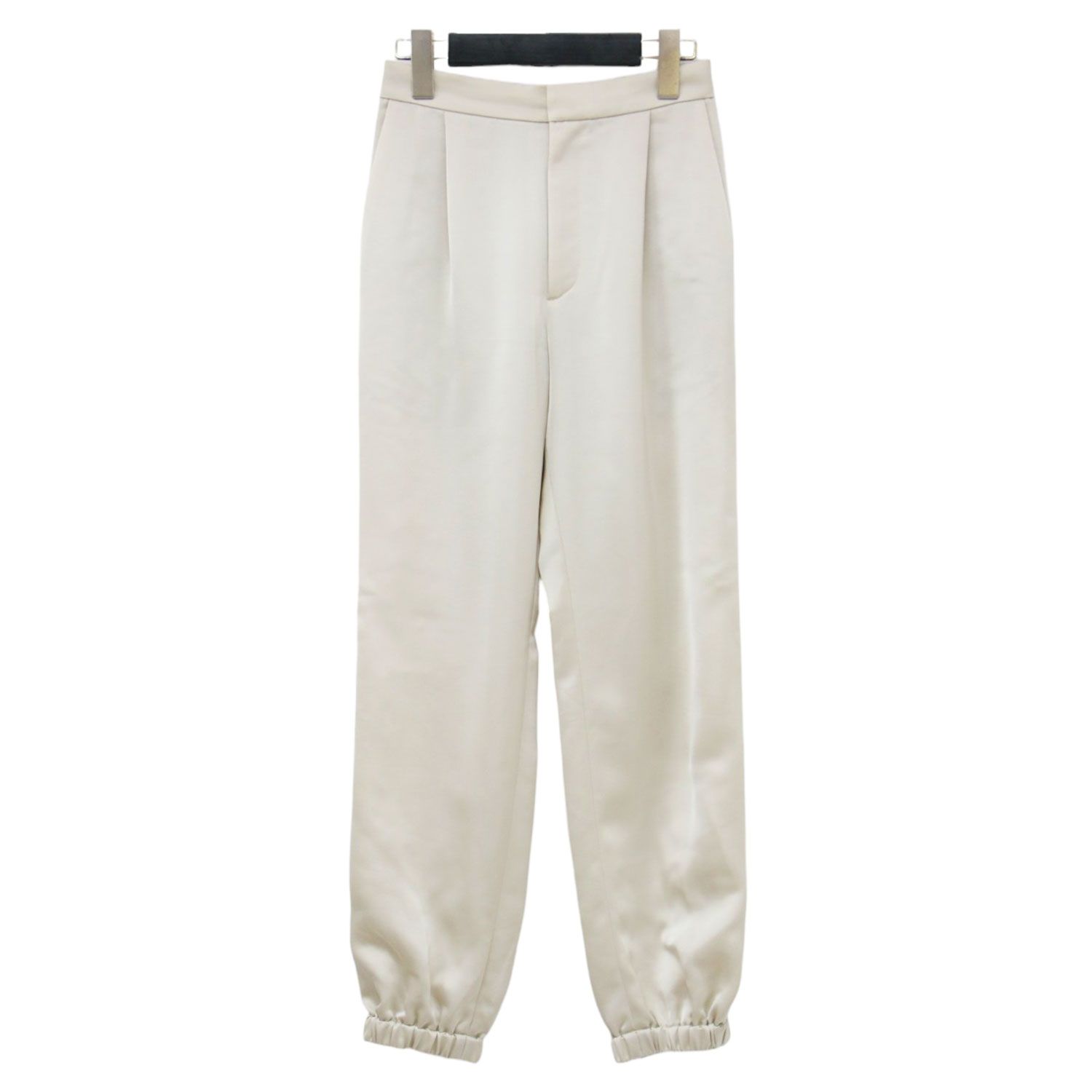 UNITED ARROWS ユナイテッドアローズ パンツ ライトベージュ サイズ:34(XS) | 24秋冬 クリーン サテン ジョガーパンツ | テーパード 裾ゴム タック | 日本製 ボトムス ズボン【レディース】【中古】
