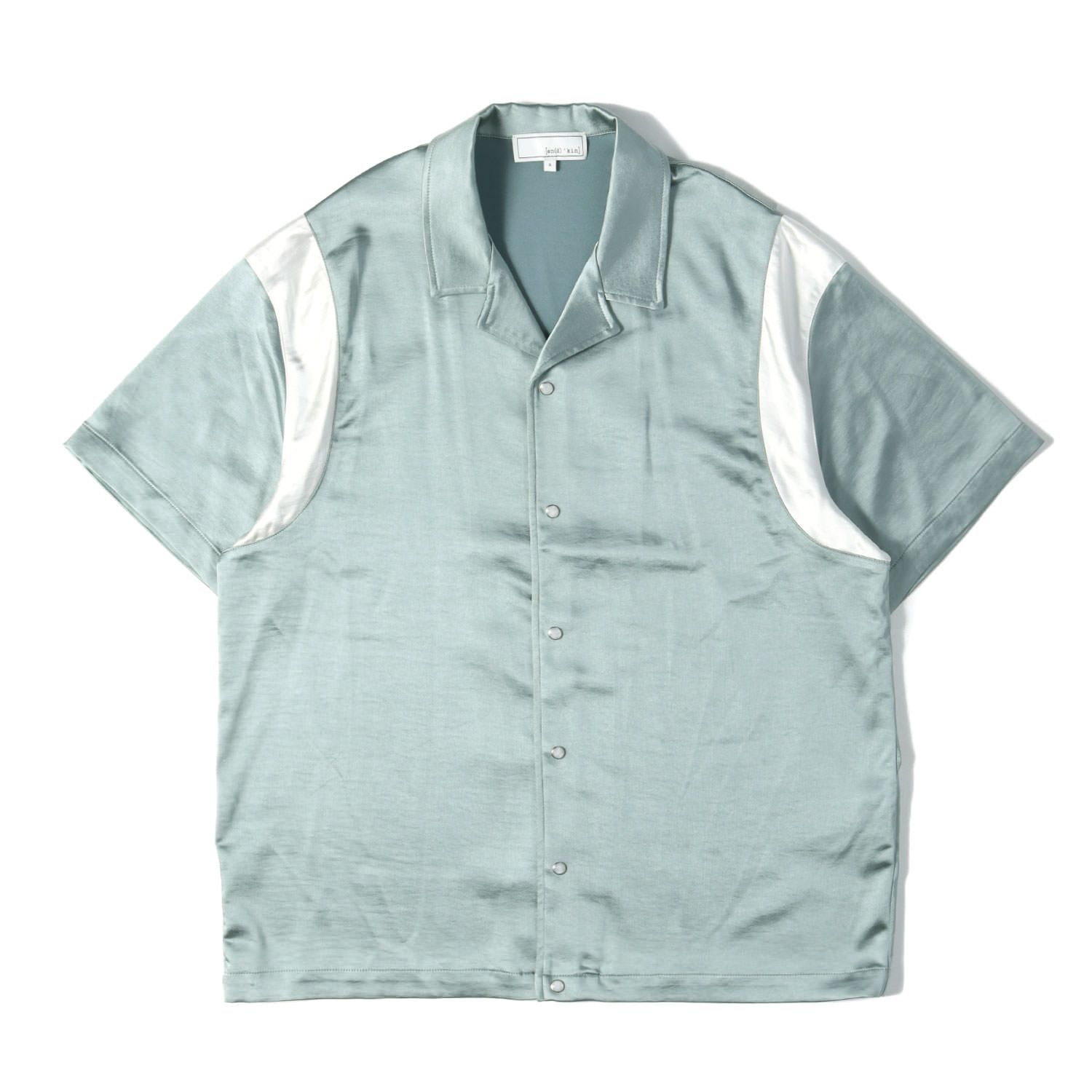 KITH NYC キス ニューヨークシティー シャツ グリーン サイズ:S | 24SS ウォッシュド サテン 半袖 シャツ (Washed Satin Landon Souvenir Shirt) | トップス カジュアルシャツ【メンズ】【中古】