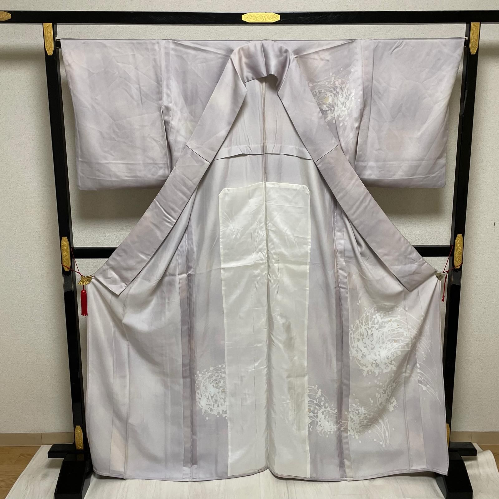 付下げ 裄67 単衣仕立て 暈し染にお洒落な染め 着物 正絹 X-2868