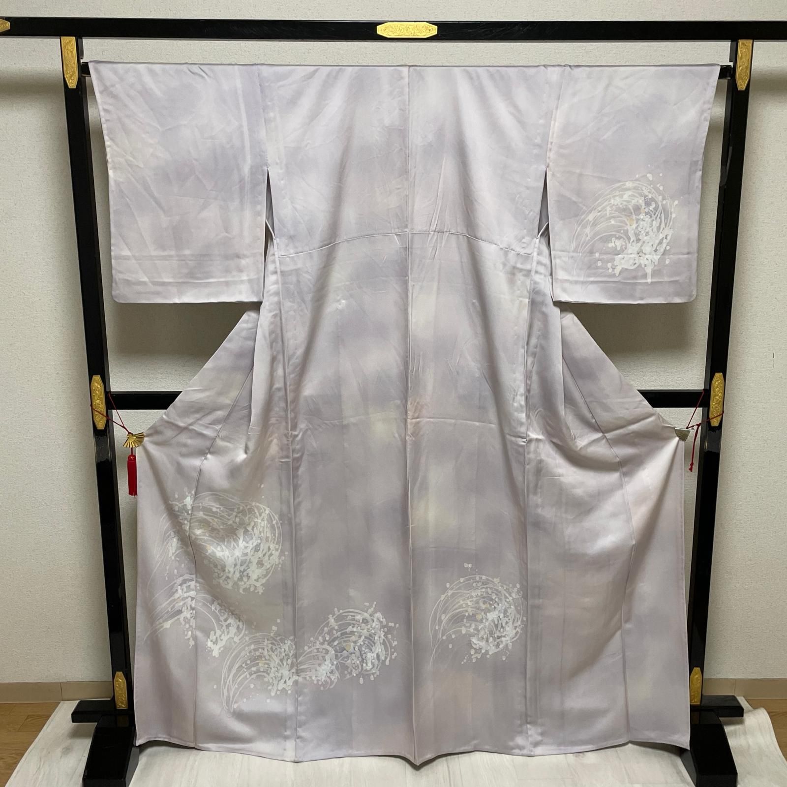付下げ 裄67 単衣仕立て 暈し染にお洒落な染め 着物 正絹 X-2868