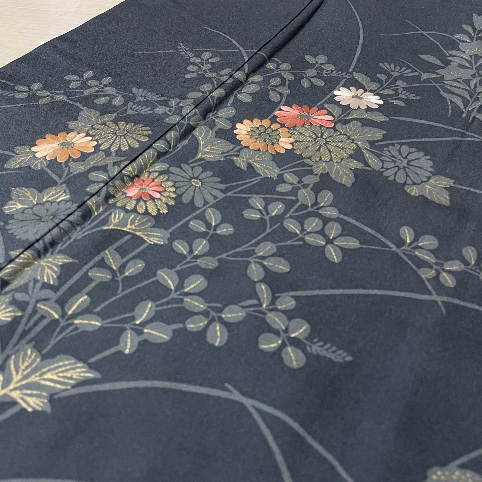 訪問着 裄69 染めに刺繍 草花模様 着物 正絹 X-2878 - メルカリ 訪問着 裄69 染めに刺繍 草花模様 着物 正絹 X-2878 - メルカリ