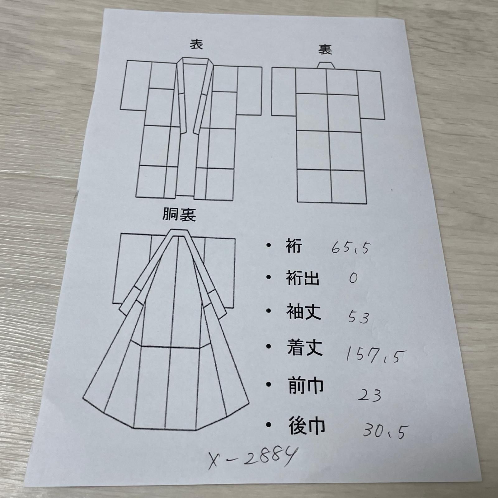 真綿紬 単衣仕立て 素敵なデザイン 着物 正絹 バチ衿 X-2884 - メルカリ
