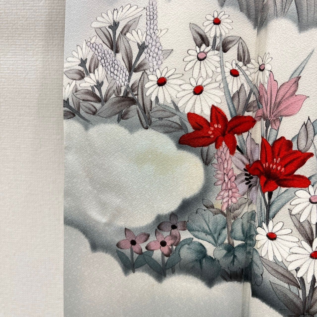 作家物 付下げ 紋無し 素敵な花の染め 訪問着 正絹 着物 MK-562 - メルカリ