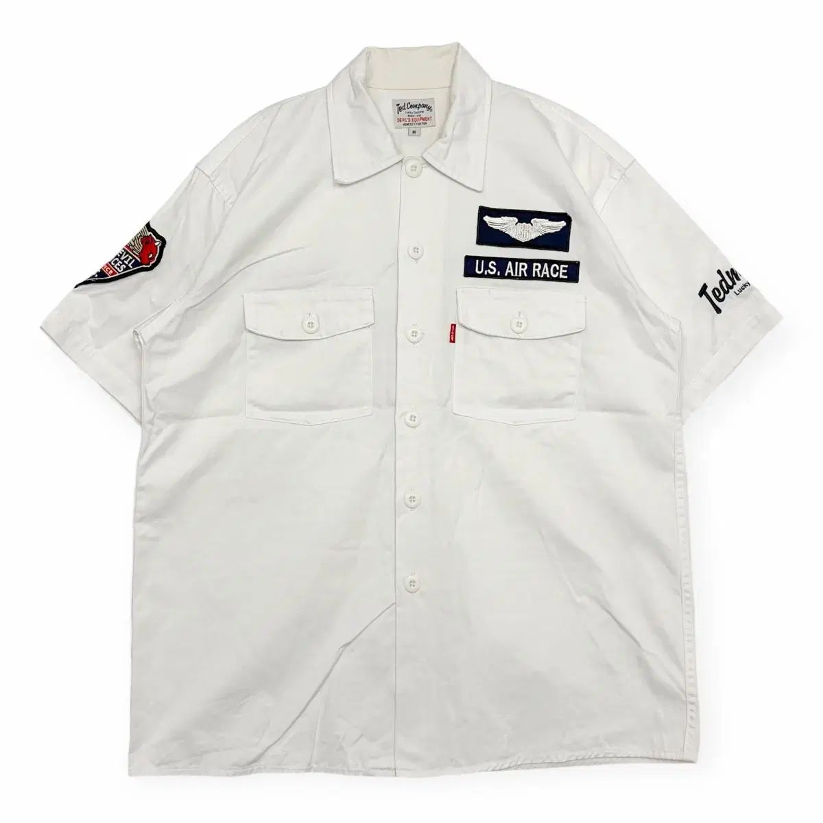 テッドカンパニー U S AIR RACE パッチ 半袖 シャツ 白