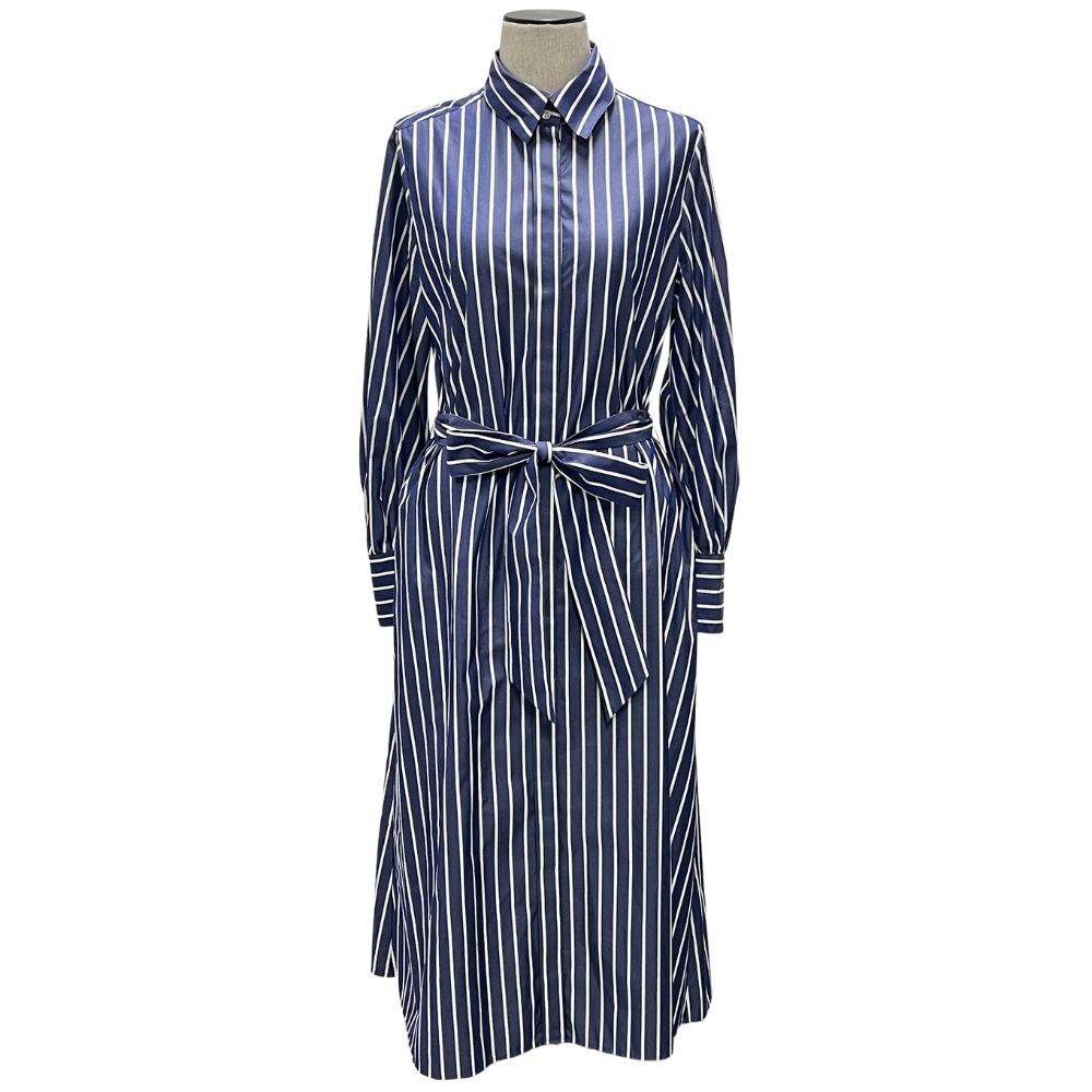 M.fil エムフィル 220-14231 レディース ストライプ シャツ ワンピース ブルー サイズ40 正規品 / 54343
