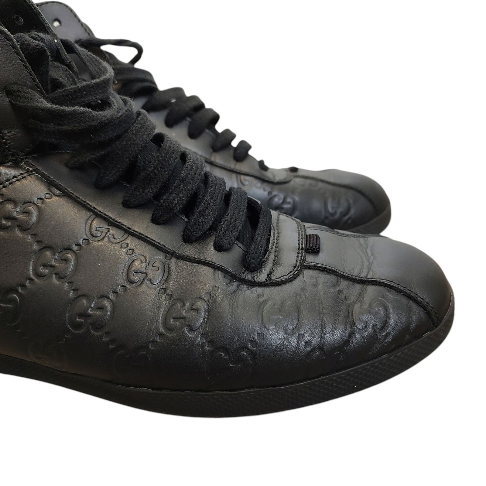GUCCI グッチ Signature High GGスプリーム ハイカット レザー 