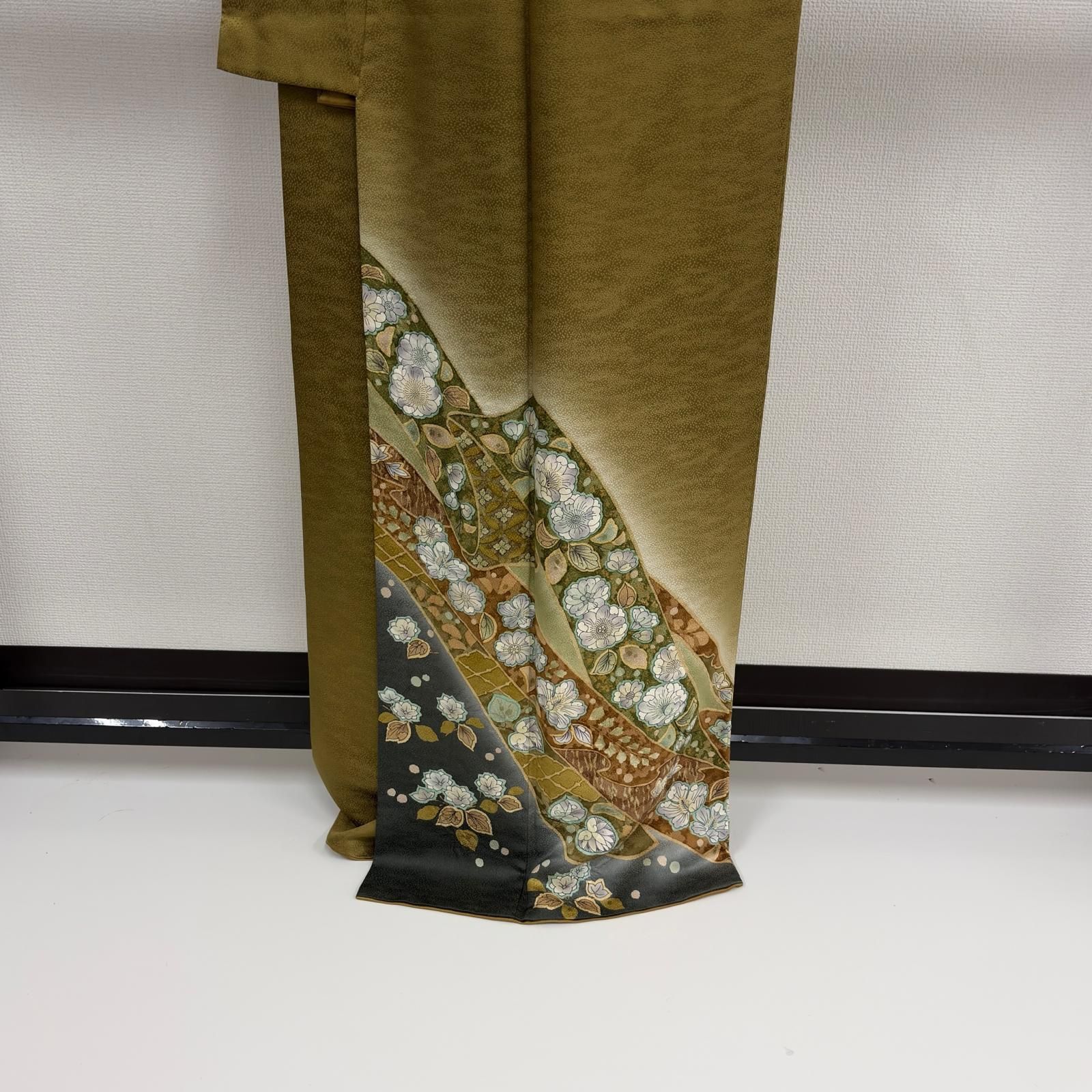 付下げ 辻ヶ花 裄66 上品な染め 紋無し 正絹 着物 MK-9266
