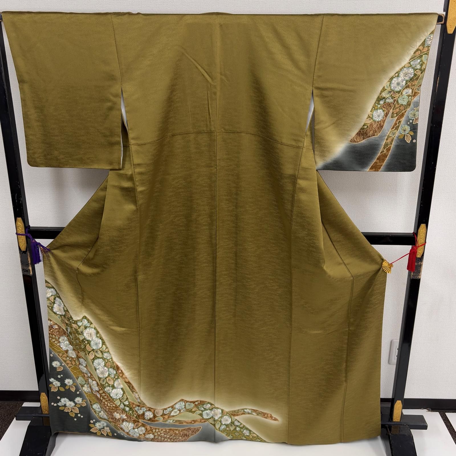 付下げ 辻ヶ花 裄66 上品な染め 紋無し 正絹 着物 MK-9266