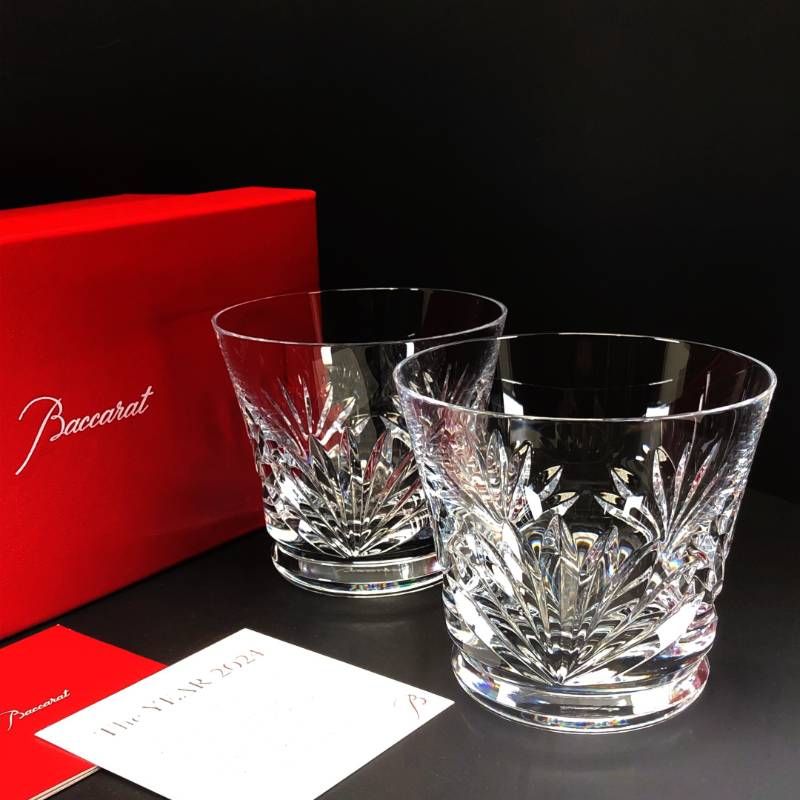 【美品・箱付き】Baccarat バカラ／ルテシア ペア タンブラー／クリスタルグラス／クリア／BC628