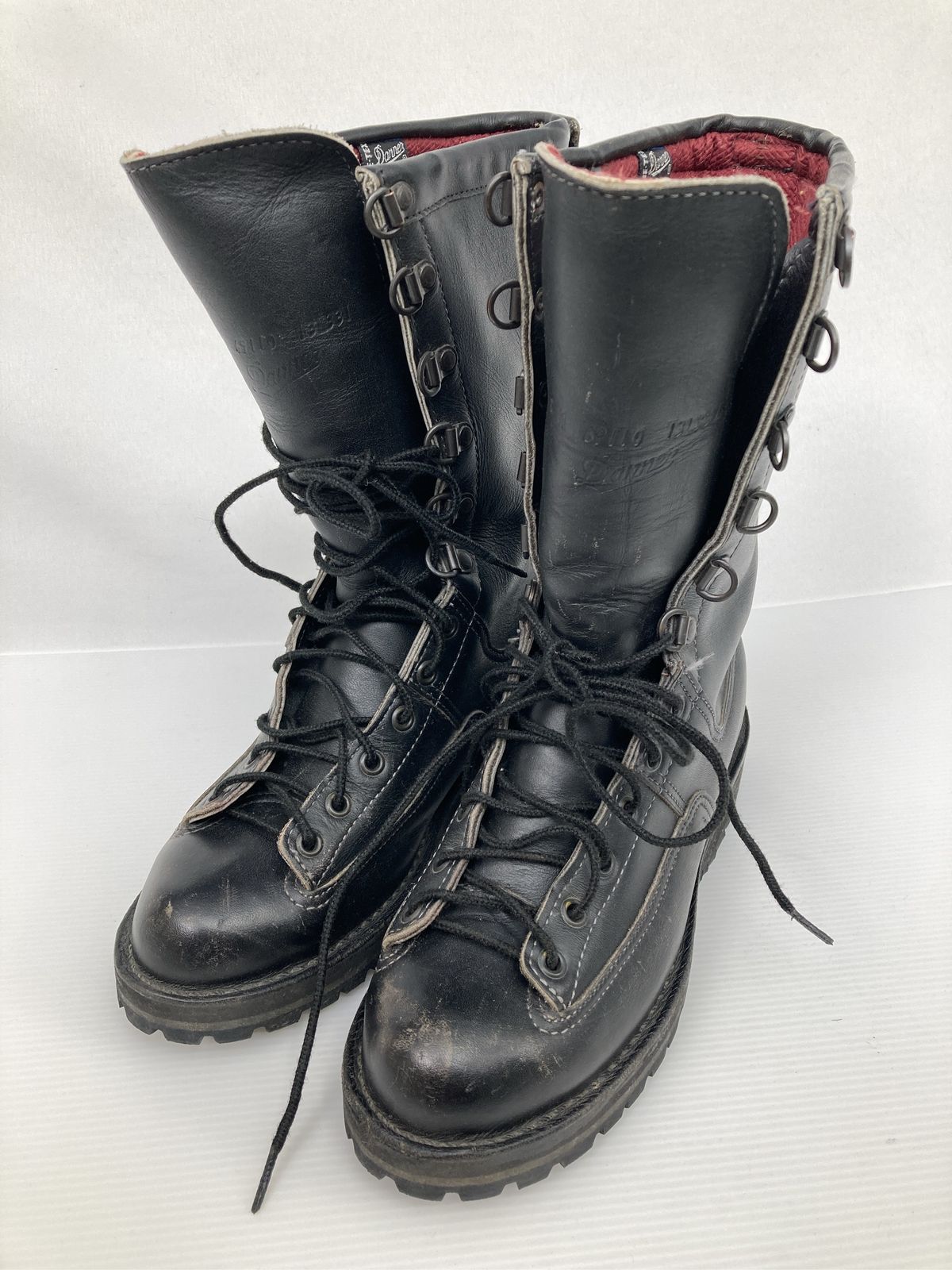 danner ダナー ブーツ ブラック 無地 ラウンドトゥ ロング ワーク 紐 メンズ