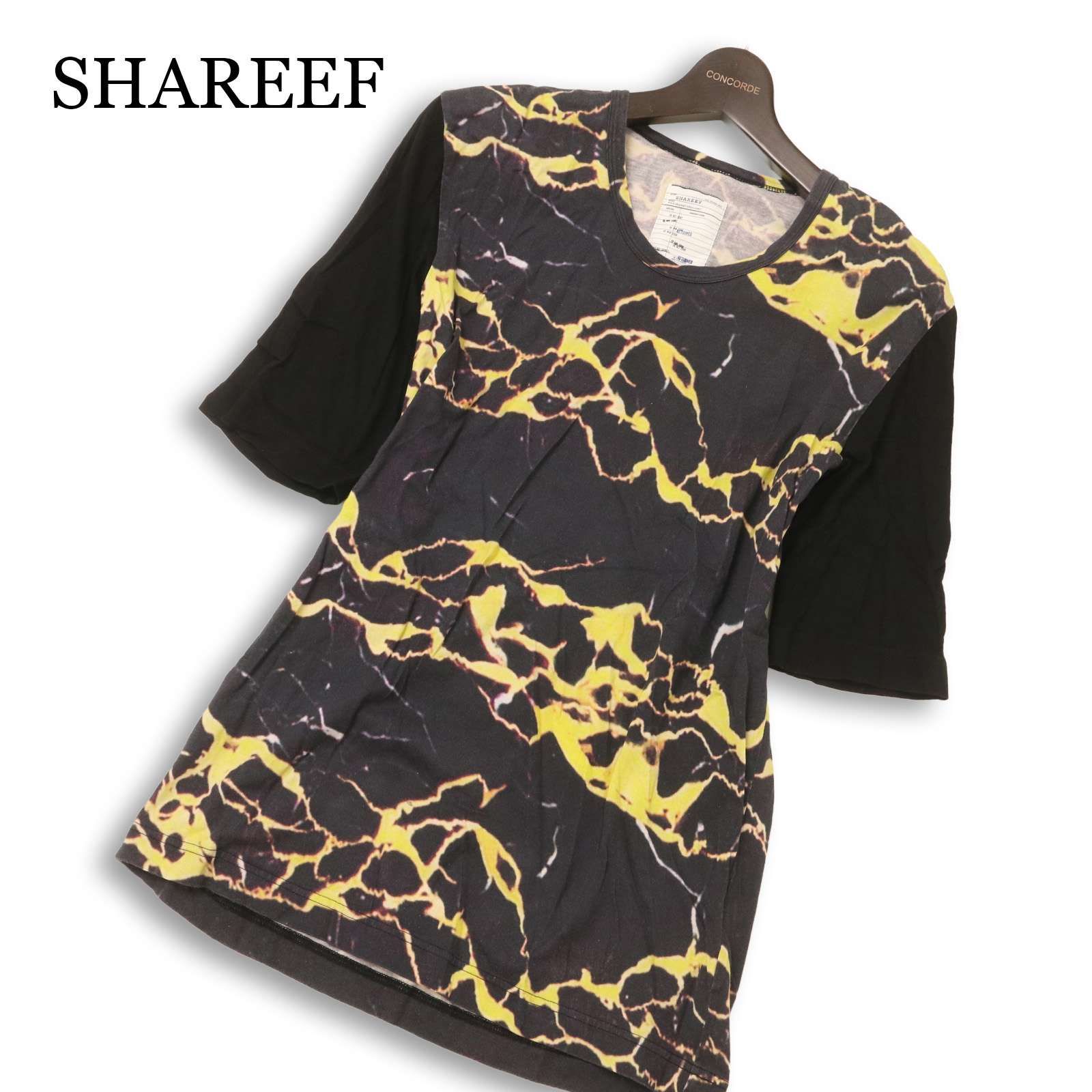 SHAREEF シャリーフ 春夏☆ 半袖 切替 カットソー Tシャツ 日本製 Sz.1 