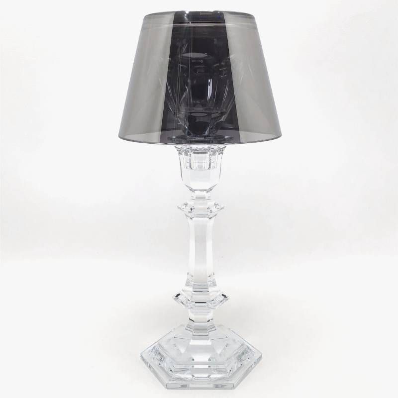 【美品】Baccarat バカラ／アワファイヤー キャンドルスタンド／グラス／クリア・シルバー／BC627