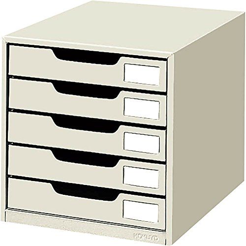 コクヨ レターケース スチール引き出し A4縦 片引 5段 LC-5M ライトグレーt 7c96966e