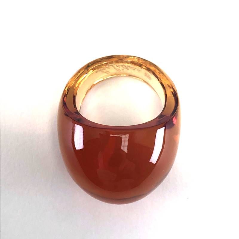 美品・箱付き】Lalique ラリック／カボション リング／12号／グラス
