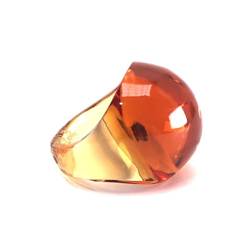 美品・箱付き】Lalique ラリック／カボション リング／12号／グラス