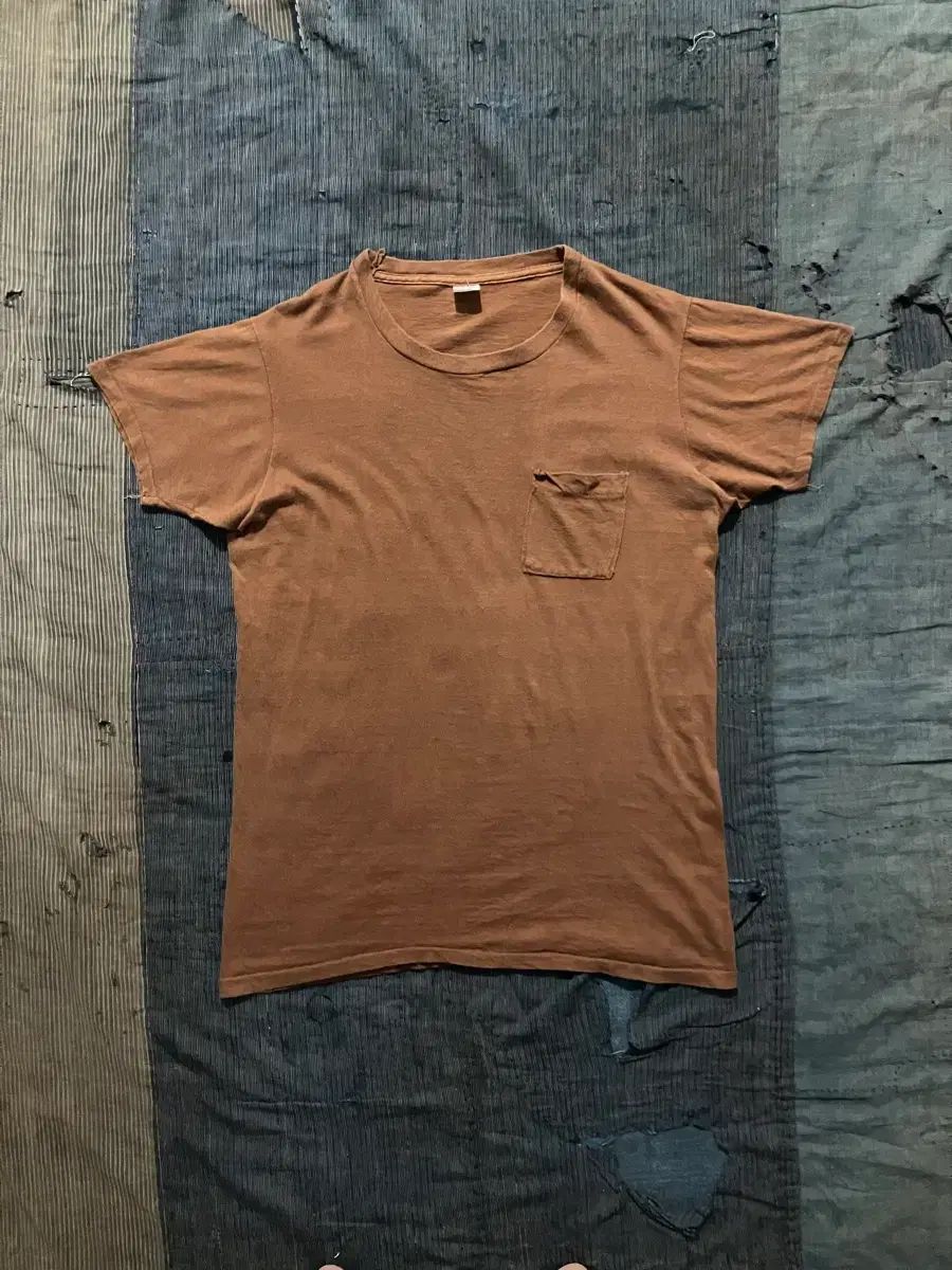 70s USA ヴィンテージ フルーツ OF ザ ルーム セルビッジ ポケット 半袖 Tシャツ