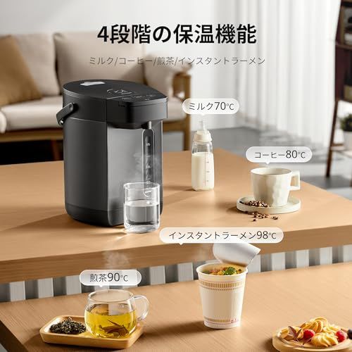 COMFEE' 電気ポット 電動お湯ポット 3L マイコン 保温温度調整 安全ロック 湯量選択 機能 省エネ インディゴグレー★m d1f7a09e