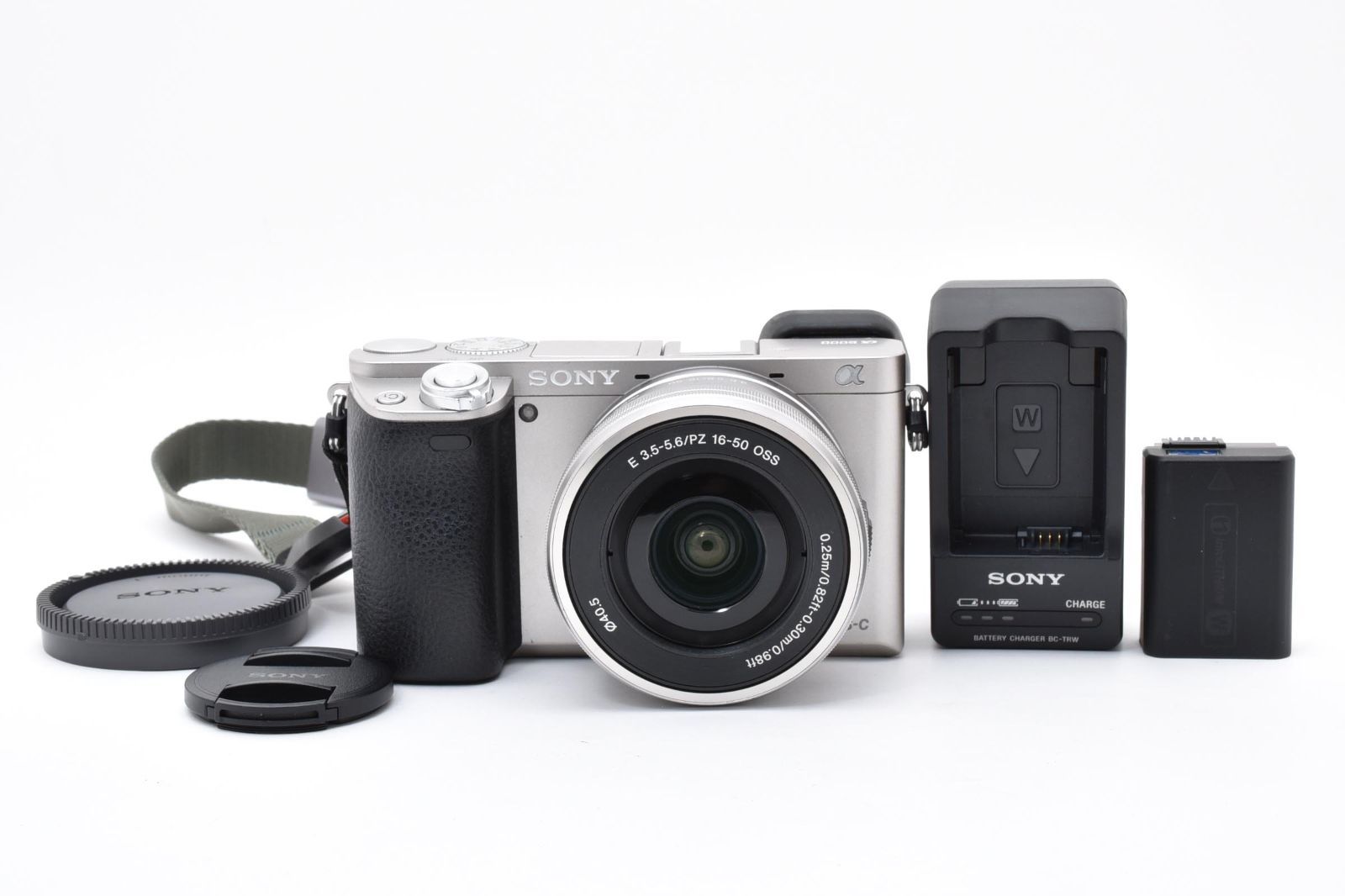 [良品] SONY α6000 ILCE-6000 パワーズームレンズキット 16-50mm シルバー ミラーレス一眼レフ #2900486A