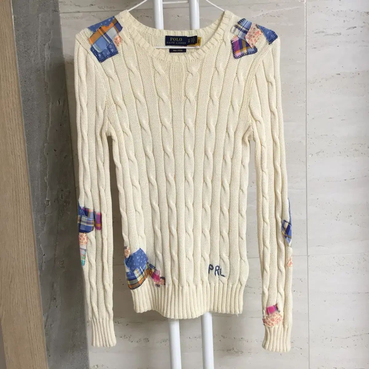 ポロラルフローレン パッチワーク ケーブルニット XS