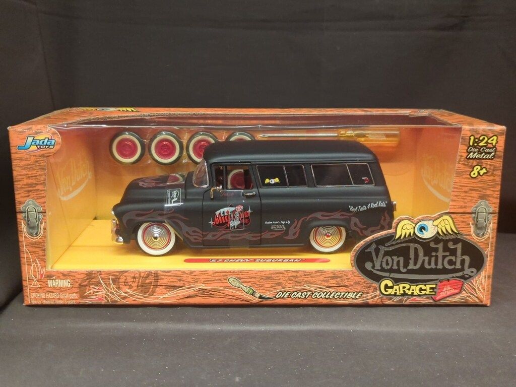 Jada Toys 1/24 Von Dutch GARAGE '57 Chevy SUBURBAN Black 53016