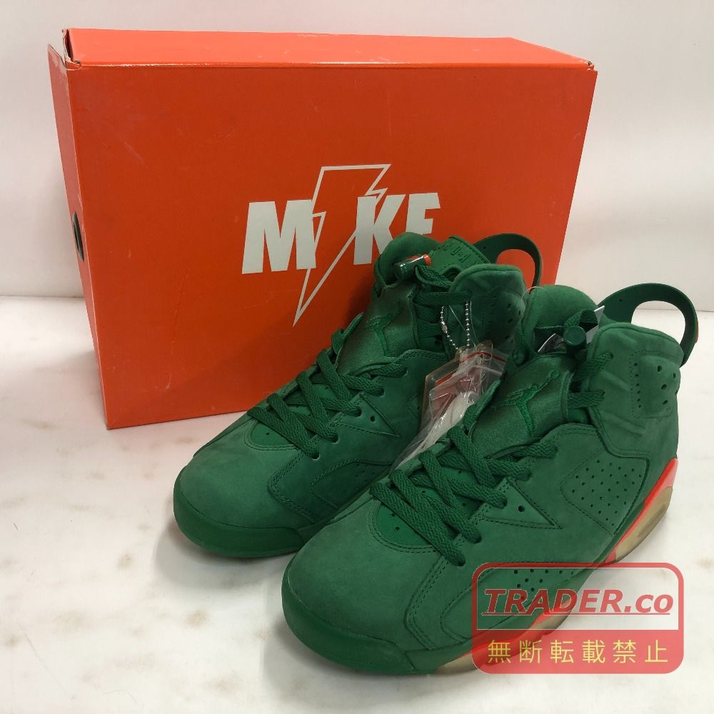 02w25240 ナイキ NIKE AIR JORDAN 6 RETRO グリーン 28.0cm 中国製 メンズ 箱・タグ・替え紐あり スニーカー AJ5986-335 【中古品】