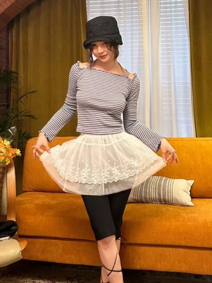 マーガリンフィンガーズ LACE TUTU SKIRT PANTS WHITE