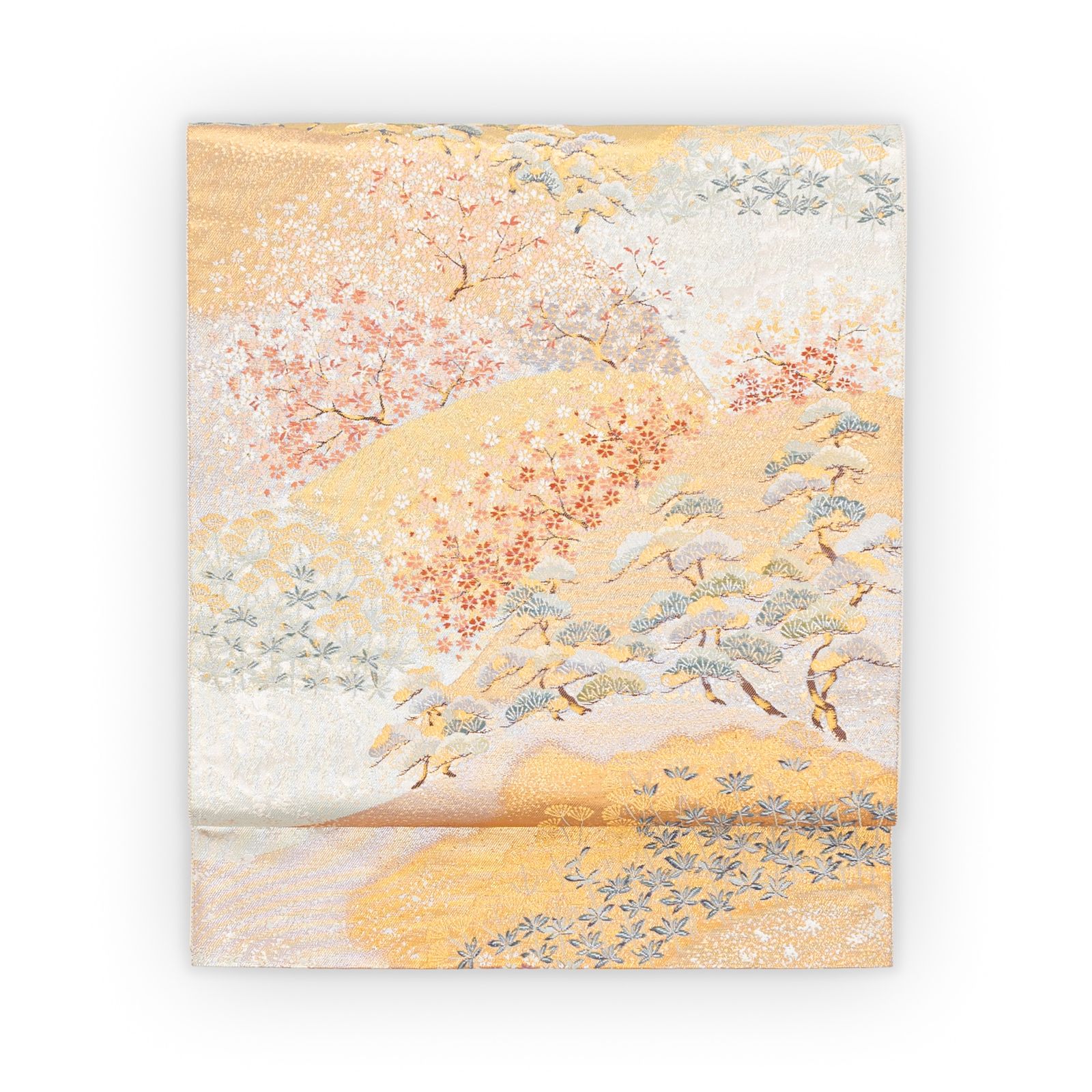 袋帯●遠山に松　桜など