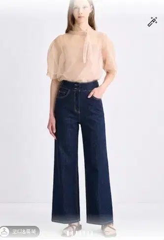 タイム TIME ダブルボタン ハイウエスト ワイド デニム パンツ 66サイズ 正規品