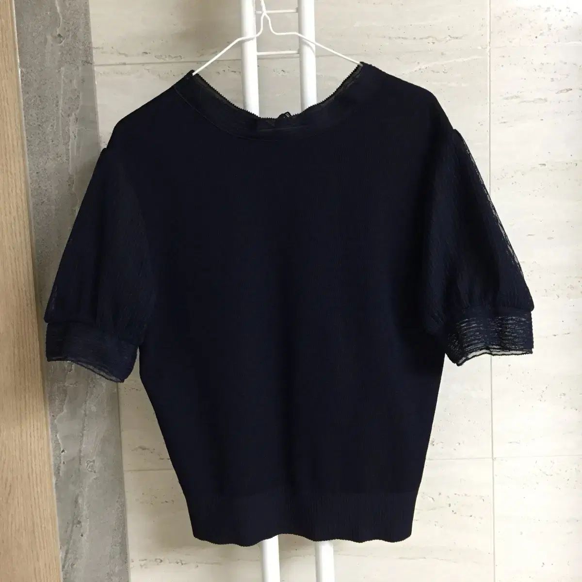 ハンサム SJSJ エスジェイエスジェイ パフ リボン 半袖 ニット 90