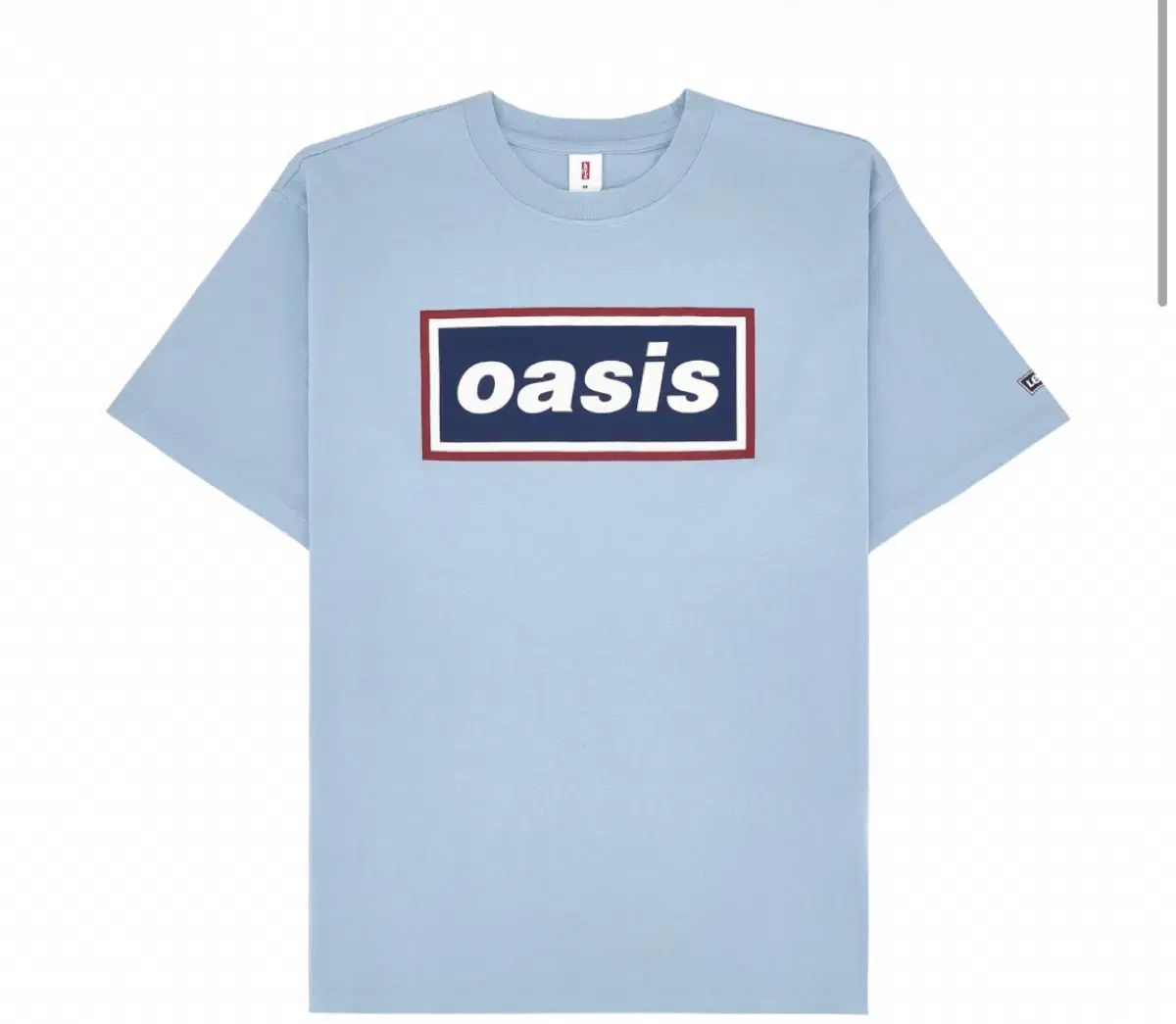 リーバイス x オアジス デカ ロゴ Tシャツ スカイ ブルー sサイズ 新品