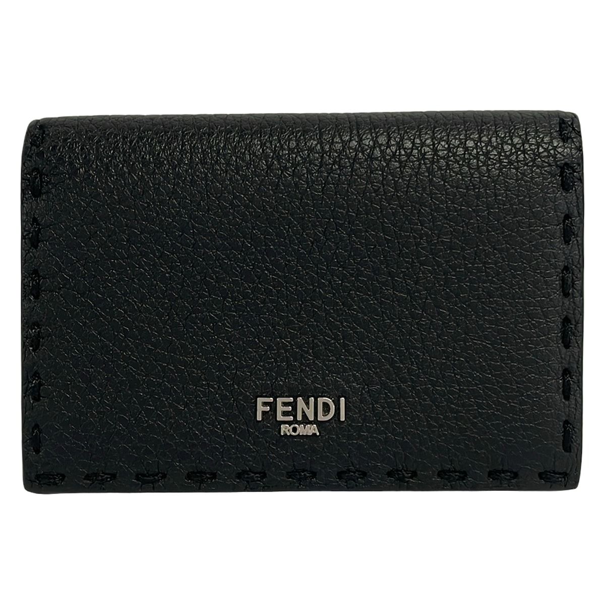 FENDI(フェンディ) 名刺入れ美品 - 7M0222 黒 レザー