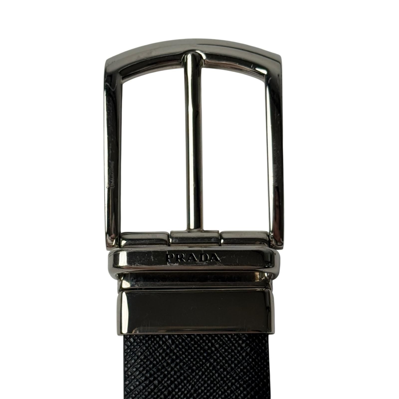 プラダ PRADA サフィアーノレザー リバーシブルベルト 90/36 ブラック